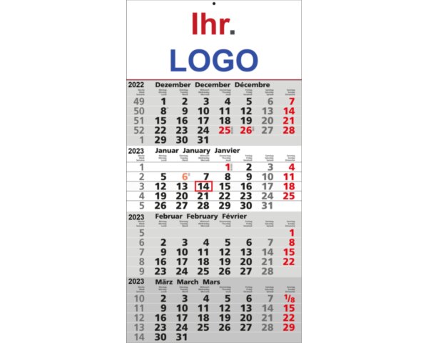 4-Monats Kalender 2023 als bedrucktes Werbegeschenk